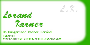 lorand karner business card